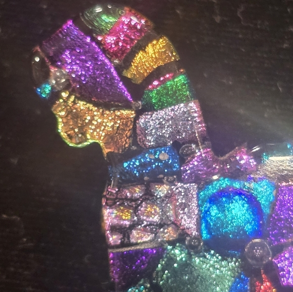 Dichroic Fused Glass Artisan Made  Horse Pony Animal Pin Brooch - Picture 3 of 7
